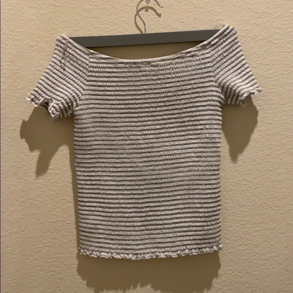 Kids SIZE 10/12 Striped Shirt Off Shoulder